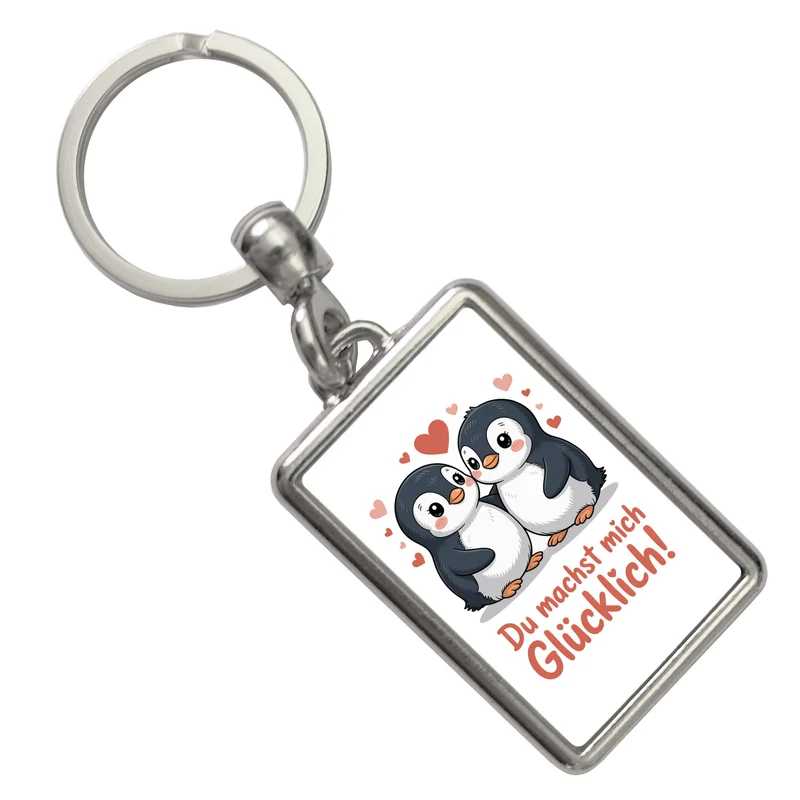 Kawaii Pinguine - Du machst mich glücklich Schlüsselanhänger