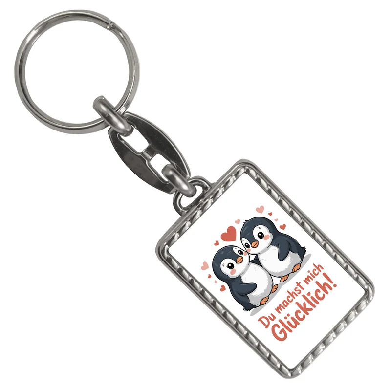 Kawaii Pinguine - Du machst mich glücklich Schlüsselanhänger