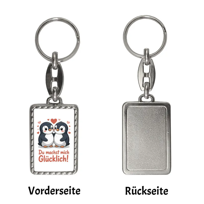 Kawaii Pinguine - Du machst mich glücklich Schlüsselanhänger