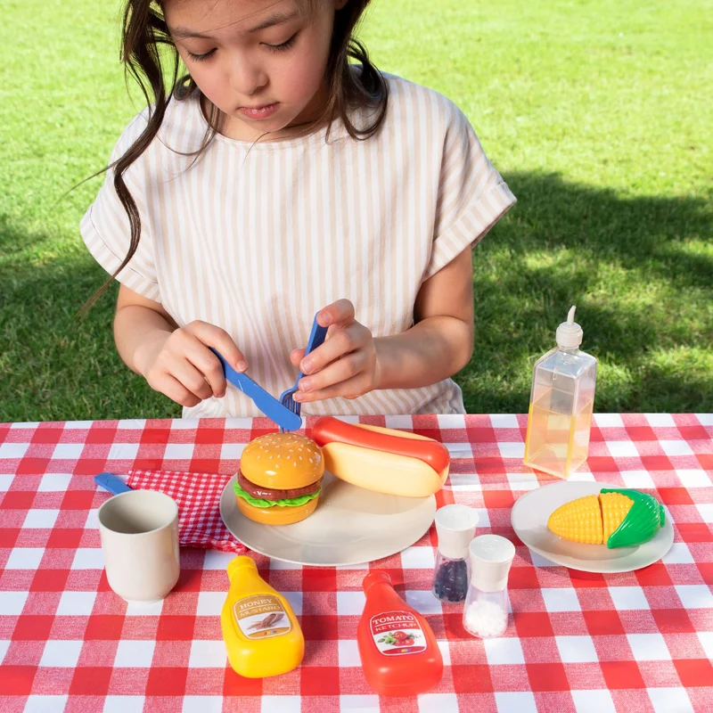PLAY-ACT - Barbecue Food and Accessories Toy Set, 27 Pcs