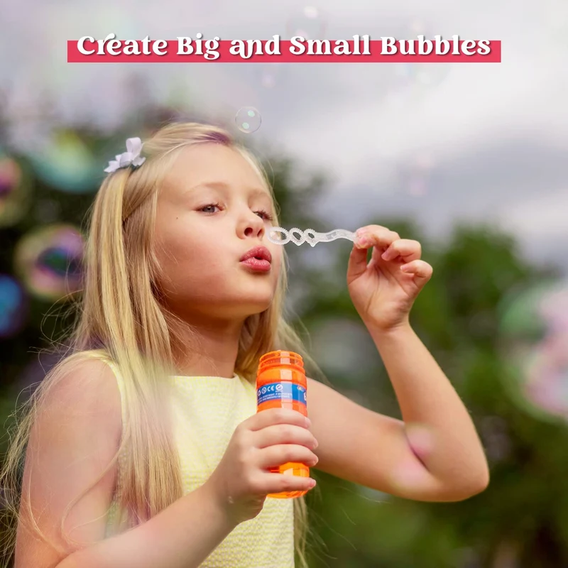 4 oz Bubble Bottles with Wand, 36 Pcs