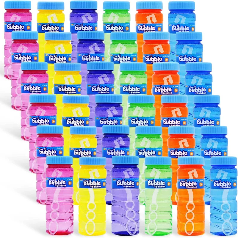 4 oz Bubble Bottles with Wand, 36 Pcs