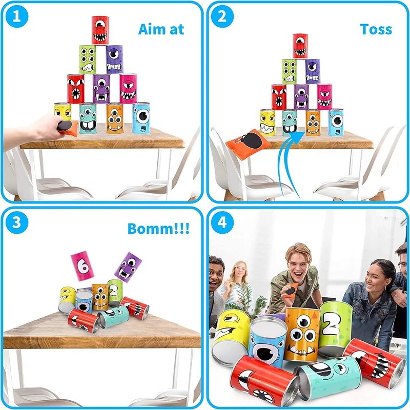 Carnival Bean Bag Toss Can Game Set, 13 Pcs