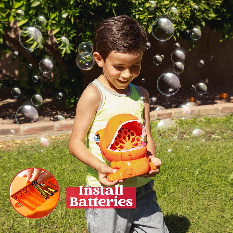 SLOOSH - Orange Dinosaur Bubble Machine