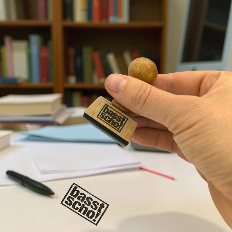 basst scho! Holzstempel