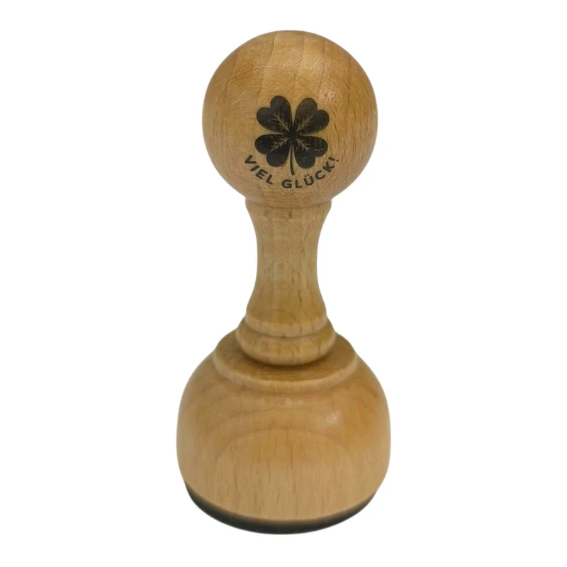 Kleeblatt Viel Glück! Holzstempel