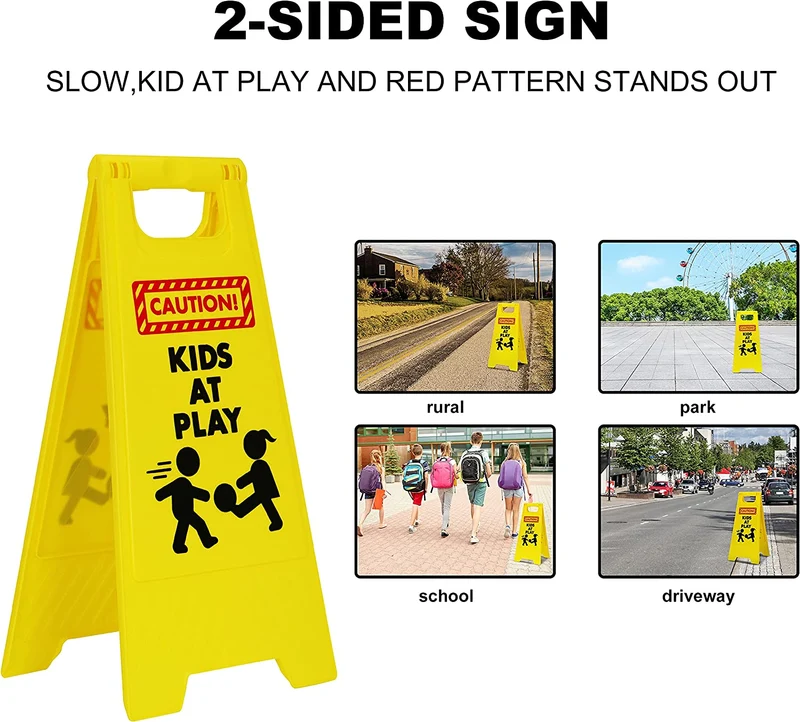4 pcs Caution! Kids at Play! Warning Board Sign