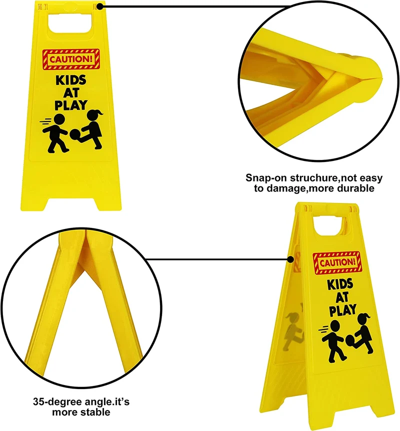 4 pcs Caution! Kids at Play! Warning Board Sign