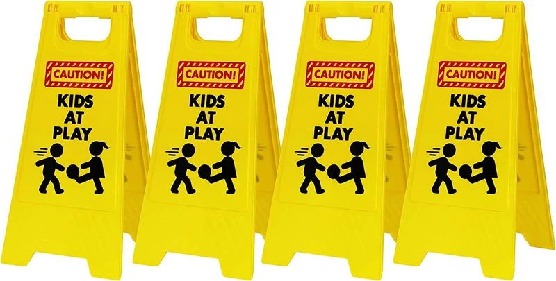 4 pcs Caution! Kids at Play! Warning Board Sign