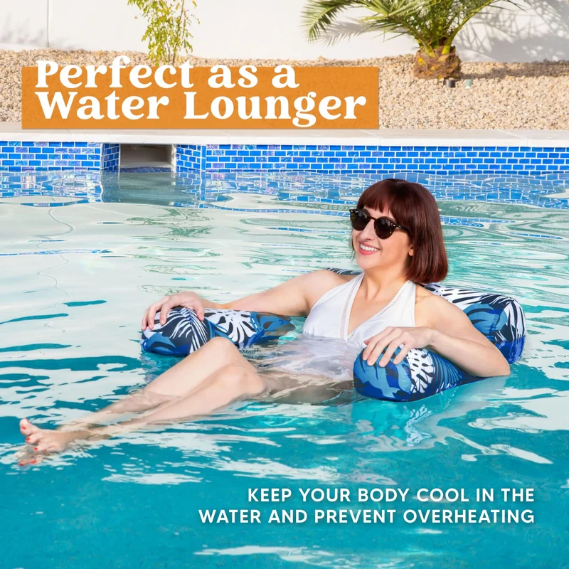 Plant Pattern Inflatable Pool Floats Lounge Chairs for Adult