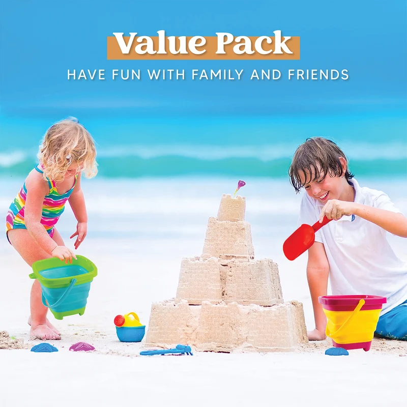 SLOOSH - Foldable Sandbox Buckets, 3 Pcs