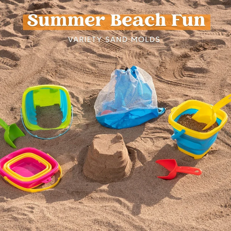 SLOOSH - Foldable Sandbox Buckets, 3 Pcs