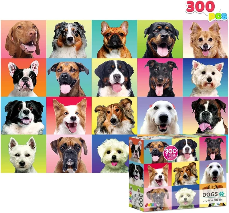Multicolor Dogs Puzzles, 300 Pcs
