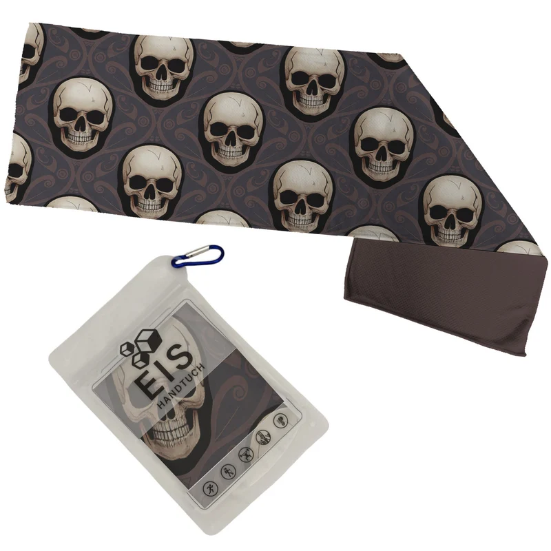 Totenkopf Muster Eishandtuch für Gothics