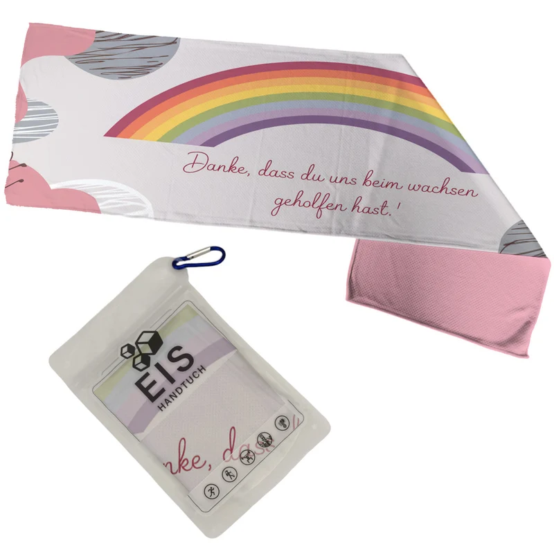 Danke für die schöne Zeit Regenbogen Eishandtuch für Erzieher