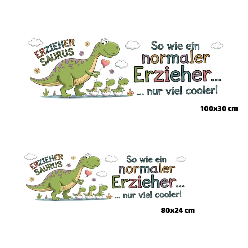 Erzieher Saurus Spruch Eishandtuch für Erzieher