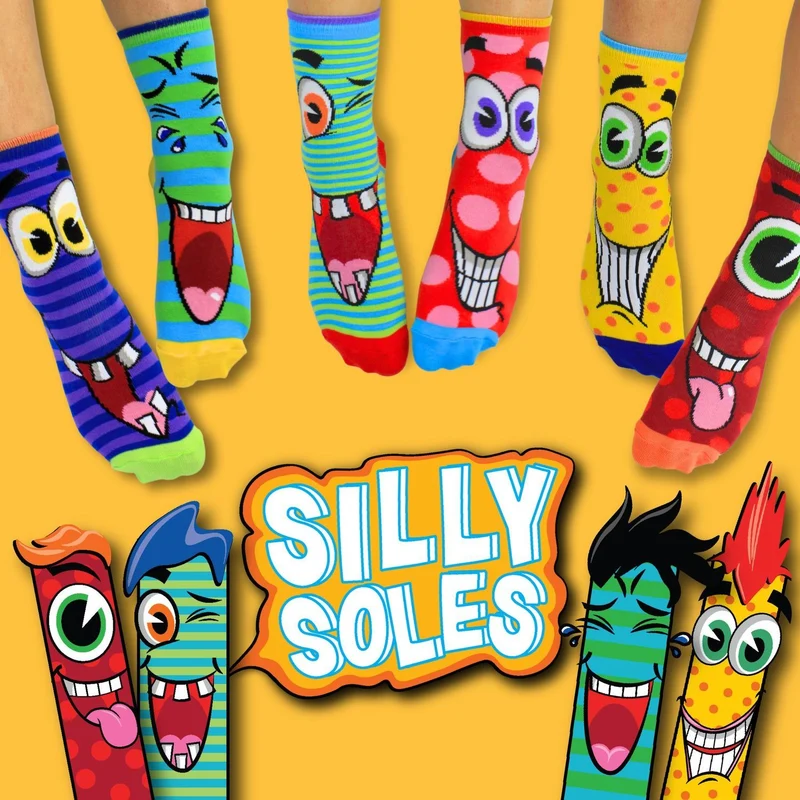 Verrückte Grimassen Silly Soles Oddsocks Socken in 30,5-38,5 im 6er Set