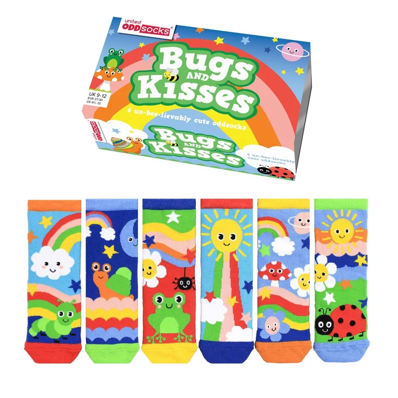 Bugs and Kisses Käfer Oddsocks Socken in 27-30 im 6er Set