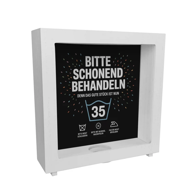 Wäschepflegeetikett Spardose bitte schonend behandeln wird 35
