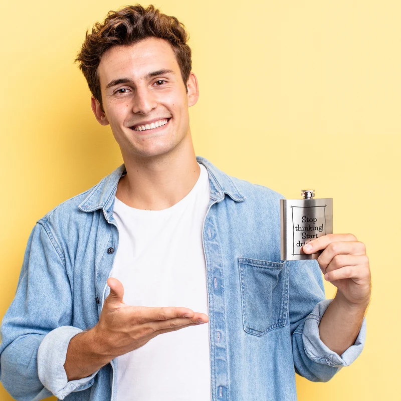 Stop thinking! Start drinking Flachmann