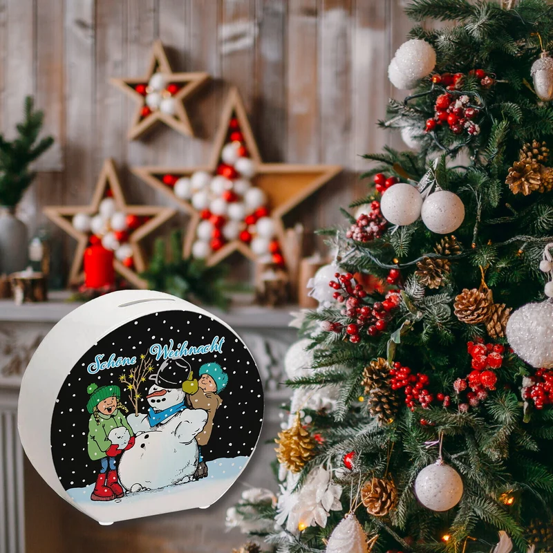 Schneemann Spardose mit Spruch: Frohe Weihnacht