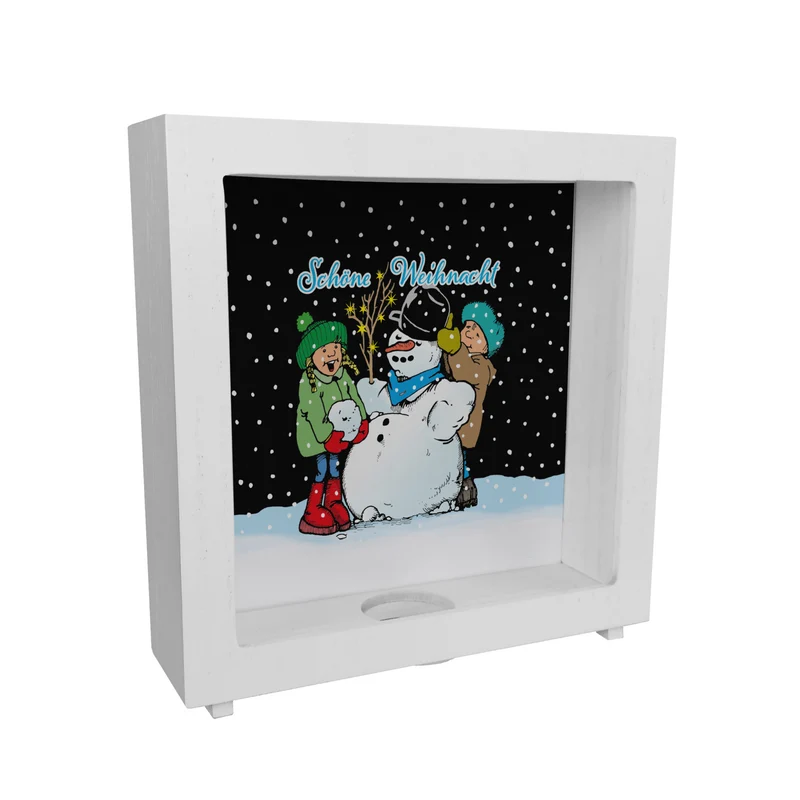 Schneemann Spardose mit Spruch: Frohe Weihnacht