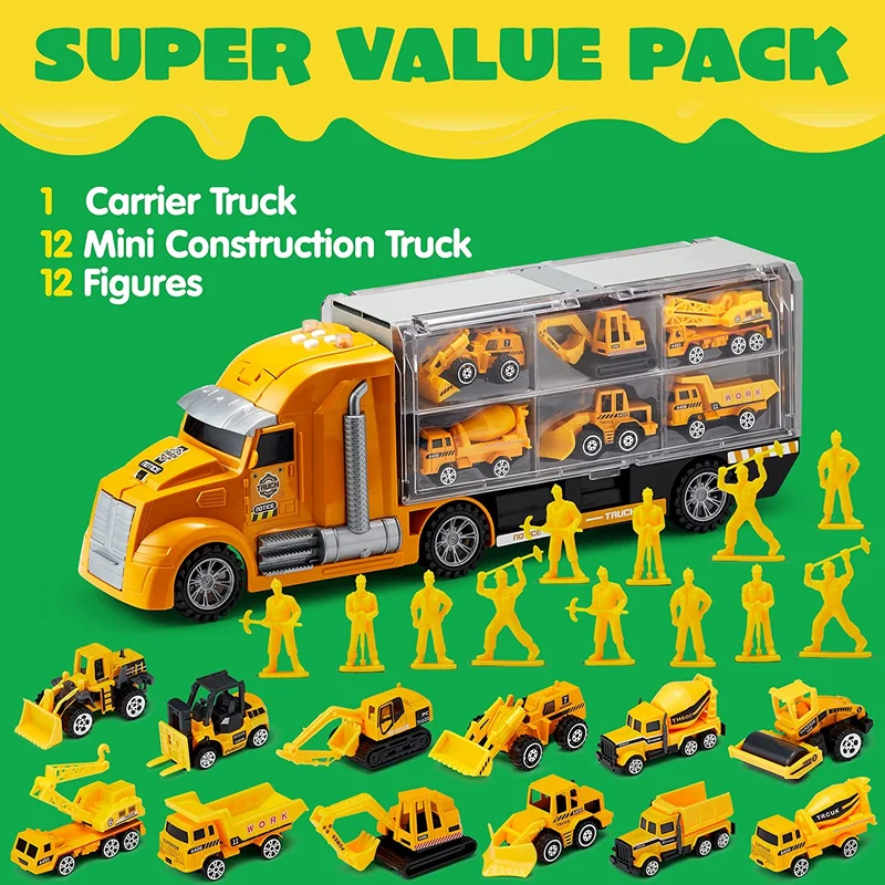 25 in 1 Die-cast Construction Truck Toy Set