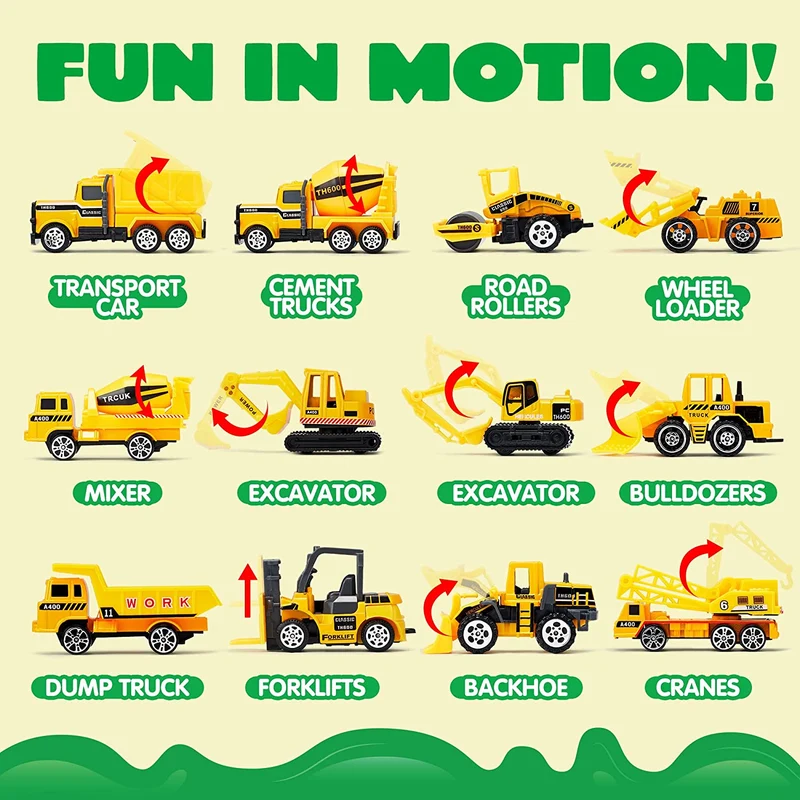 25 in 1 Die-cast Construction Truck Toy Set