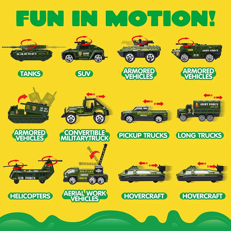 25 in 1 Die-cast Military Toy Set