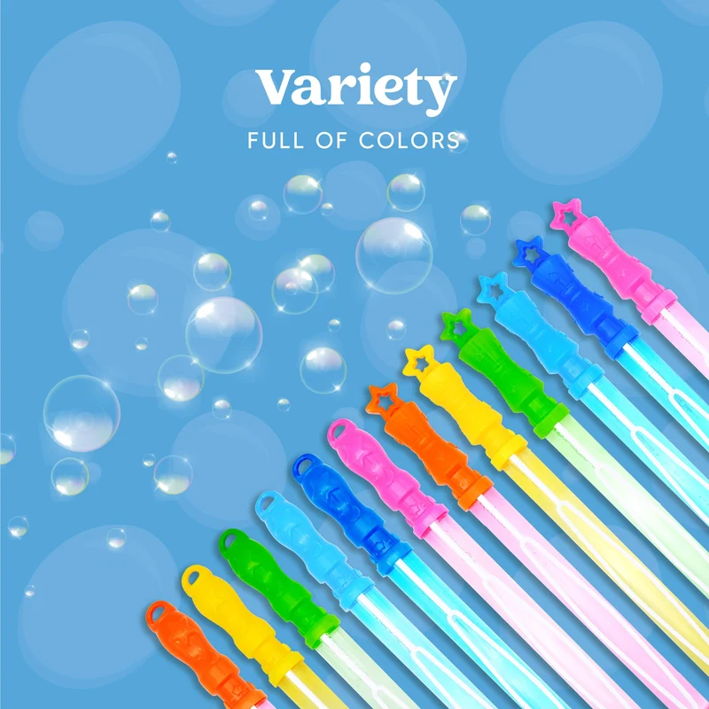 24 Pcs Bubble wands (6 colors)