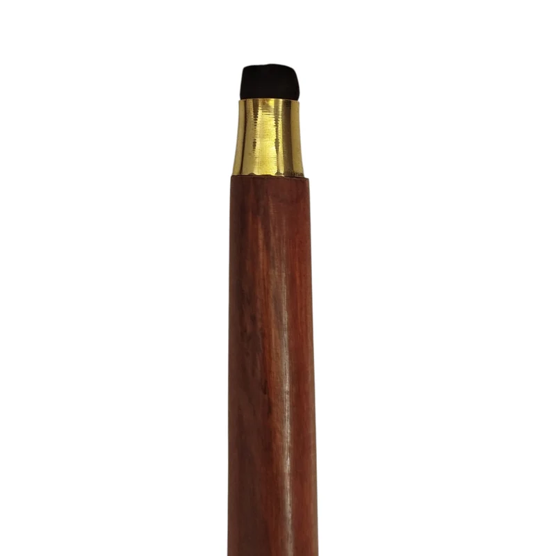 Weltkugel Spazierstock aus Holz mit goldenem Griff aus Messing