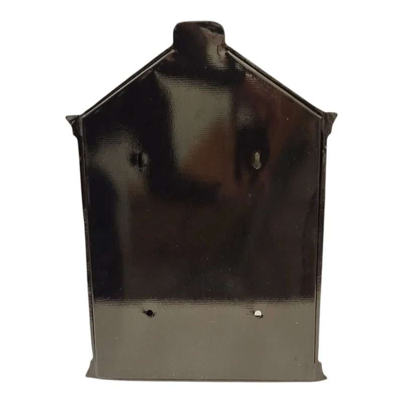 Retro Crown Post Box Briefkasten aus Metall in schwarz