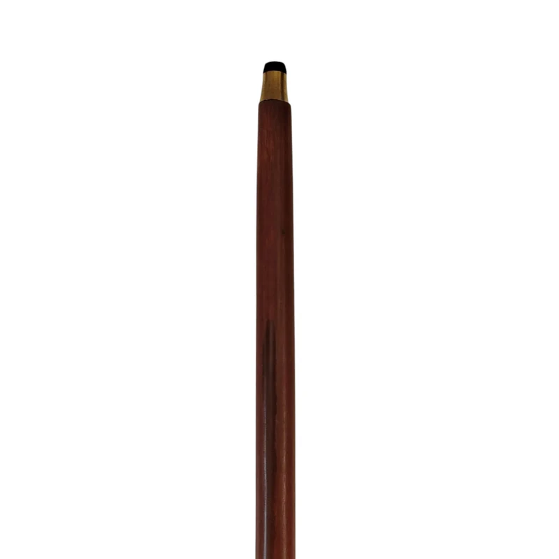 Hand mit Fernrohr Spazierstock aus Holz mit goldenem Griff aus Metall