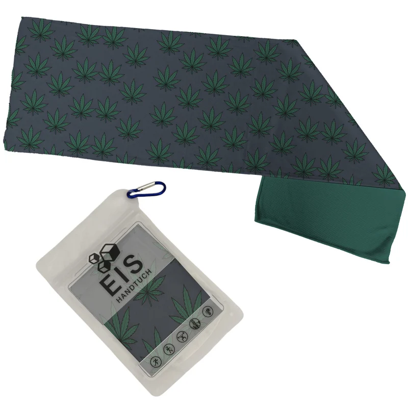 Cannabisblätter Eishandtuch