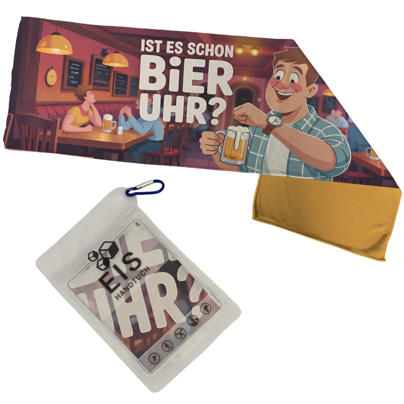Ist es schon Bier Uhr Eishandtuch