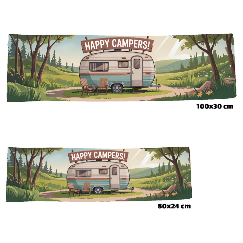 Happy Campers Eishandtuch für Campingfans
