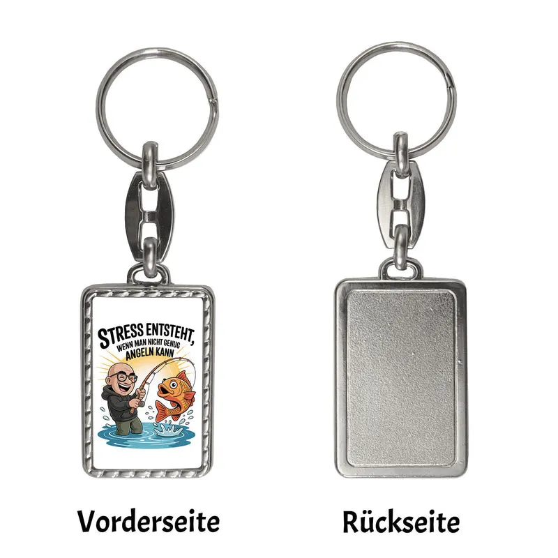 Fröhlicher Angler Spruch Schlüsselanhänger für Angelfans