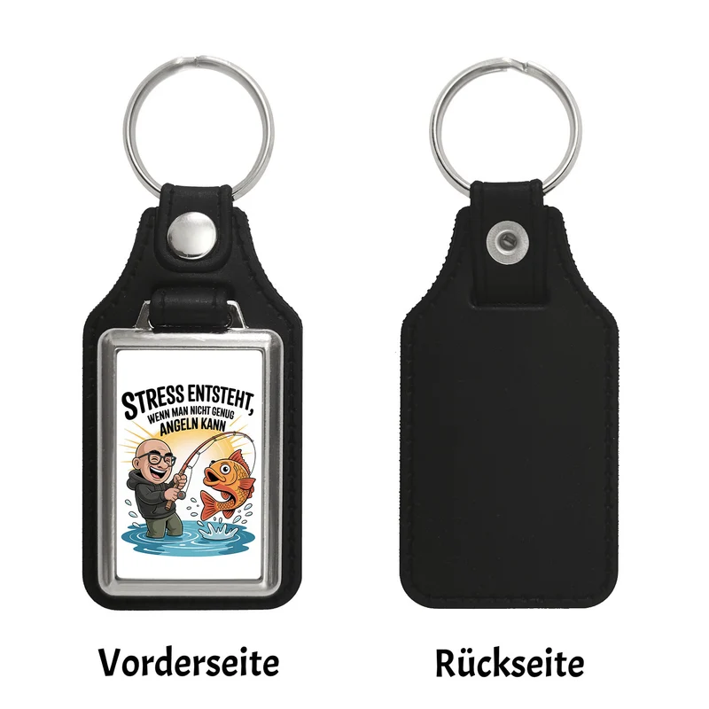Fröhlicher Angler Spruch Schlüsselanhänger für Angelfans