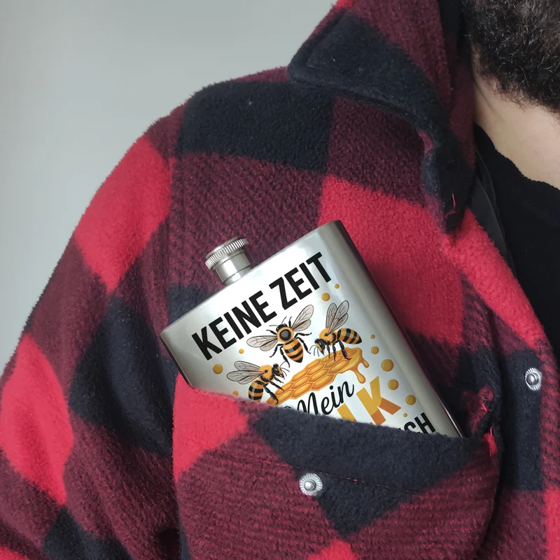 Honigbienen Flachmann für Imker - Keine Zeit