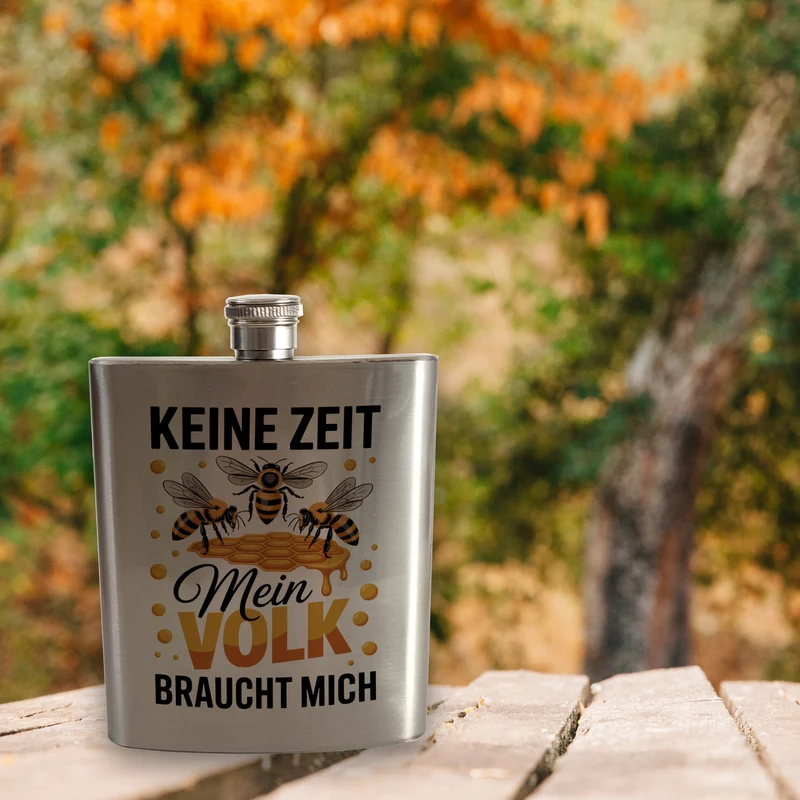 Honigbienen Flachmann für Imker - Keine Zeit