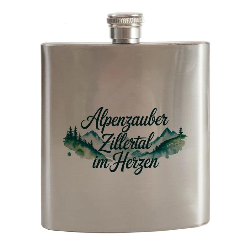 Alpenzauber Zillertal im Herzen Flachmann n Berglandschaft