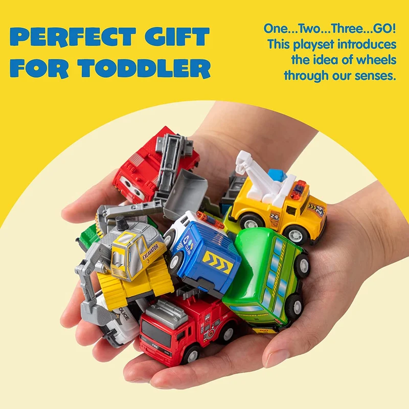 18 Pcs Pull Back City Cars and Trucks Toy