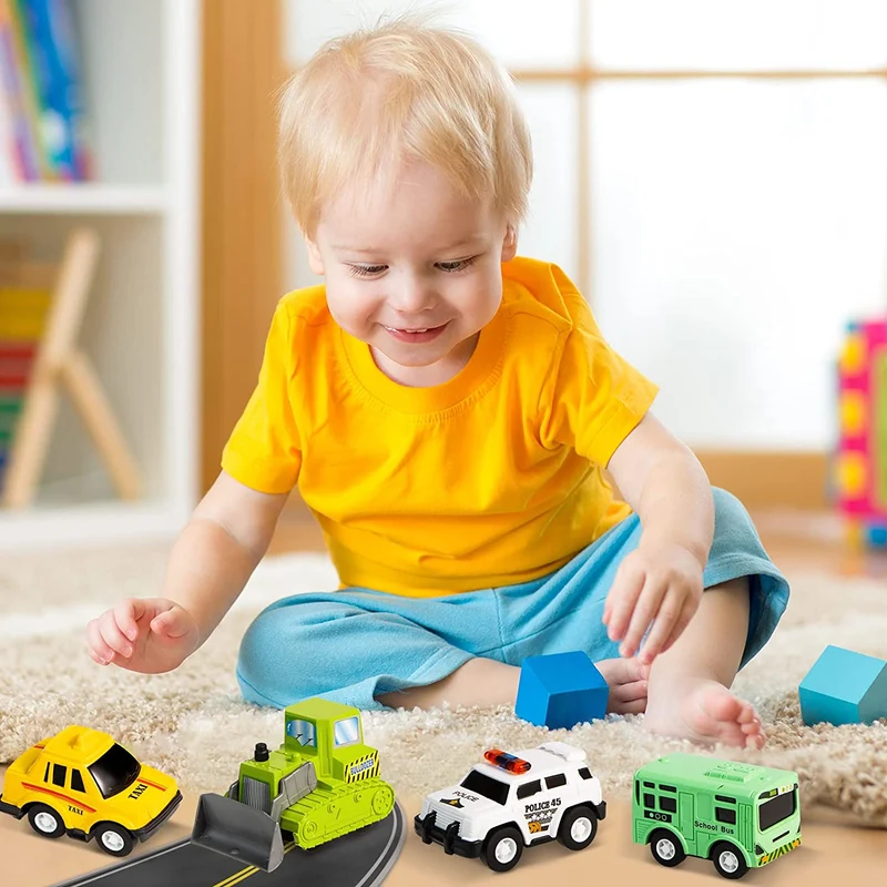 18 Pcs Pull Back City Cars and Trucks Toy