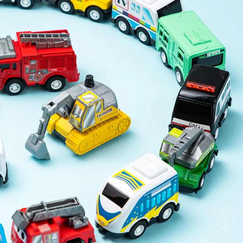 18 Pcs Pull Back City Cars and Trucks Toy