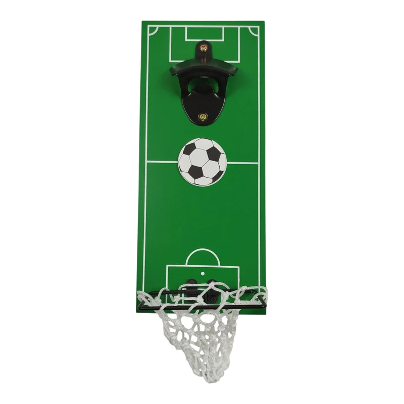 Fußball Flaschenöffner auf Holzbrett
