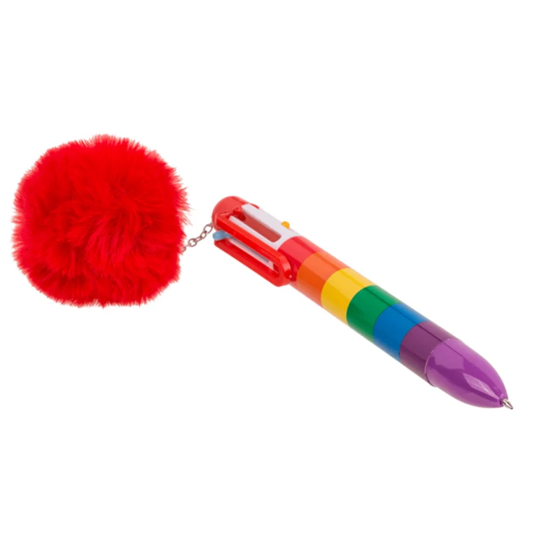 Regenbogen Kugelschreiber Stift LGBTQ Kuli mit 6-farbigen Minen