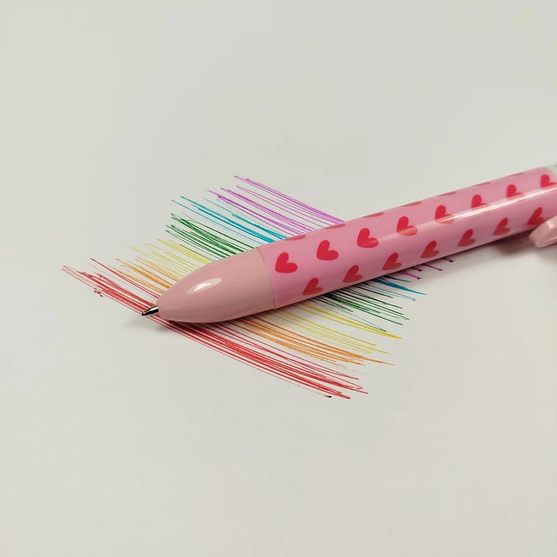 Herzen Kugelschreiber Stift Pom Pom Kuli mit 6-farbigen Minen