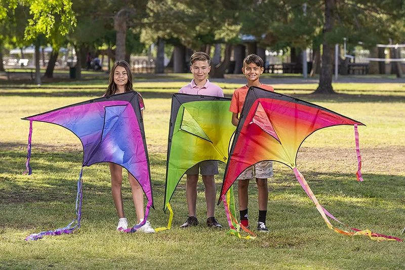 Big Delta Kite (Red, Green, Purple), 3 Pack