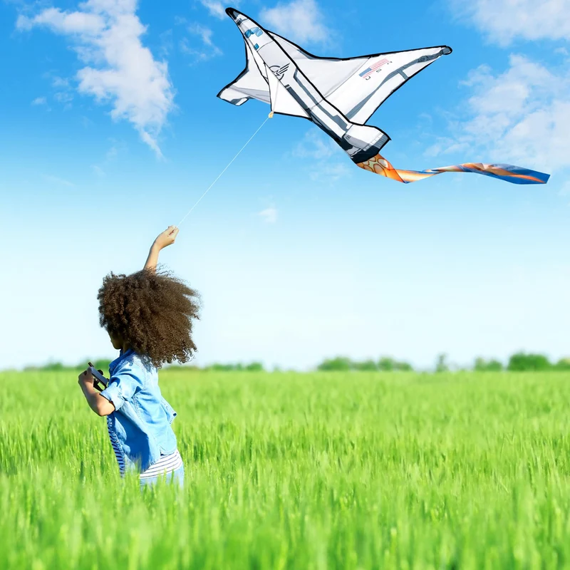 Spaceship Kite Easy to Fly for Kids and Adults with 262.5 ft String