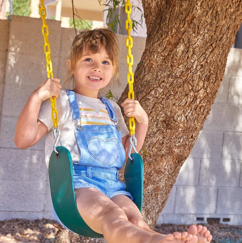 TURFEE - Green Swing Seats with 66in Chain, 2 Pack